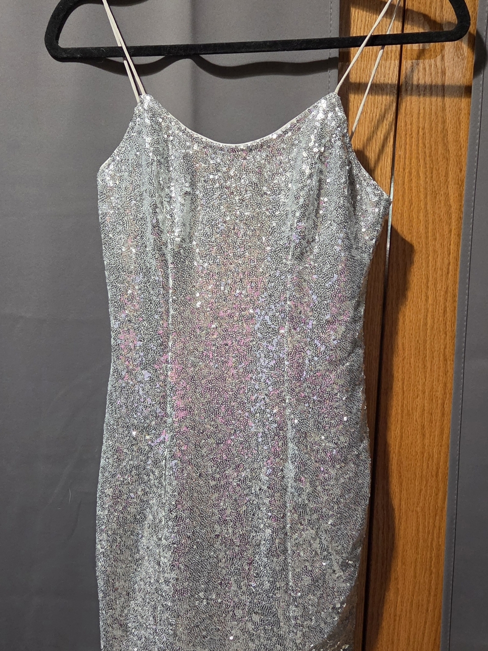 Lulus Sequin Silver Mini Dress
